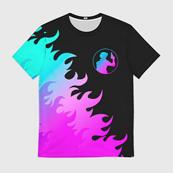 Мужская футболка Cowboy Bebop неоновый огонь