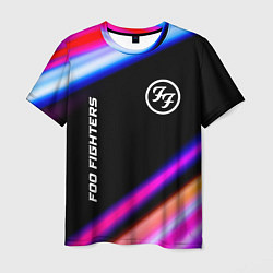Футболка мужская Foo Fighters neon rock lights, цвет: 3D-принт