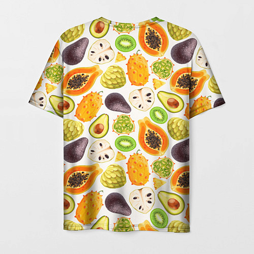 Мужская футболка Экзотический фруктовый узор / 3D-принт – фото 2