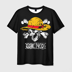 Футболка мужская One piece - череп и кости, цвет: 3D-принт