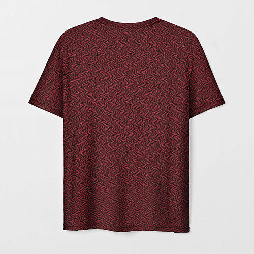 Мужская футболка Тёмный красный однотонный текстурированный / 3D-принт – фото 2