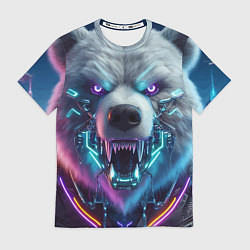 Футболка мужская Cyber bear - neon glow, цвет: 3D-принт