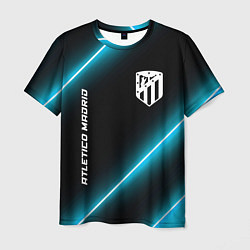 Футболка мужская Atletico Madrid неоновые лампы, цвет: 3D-принт