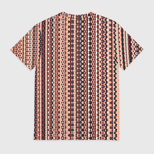 Мужская футболка Персиковый узор в стиле жаккард / 3D-принт – фото 2