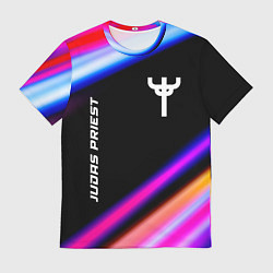 Футболка мужская Judas Priest neon rock lights, цвет: 3D-принт