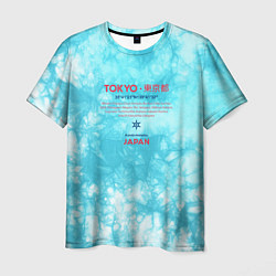 Футболка мужская Tokyo: tie-dye azure, цвет: 3D-принт