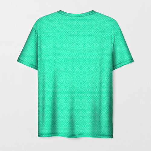 Мужская футболка Аквамарин однотонный полосатый узор / 3D-принт – фото 2