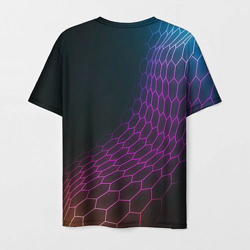 Мужская футболка Great Wall neon hexagon / 3D-принт – фото 2