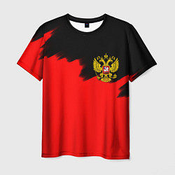 Футболка мужская Россия красные краски, цвет: 3D-принт