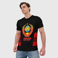 Футболка мужская СССР геометрия красный, цвет: 3D-принт — фото 2