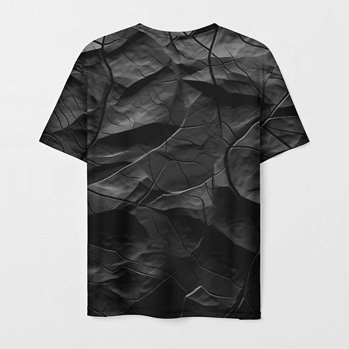 Мужская футболка Текстура темной скалы / 3D-принт – фото 2
