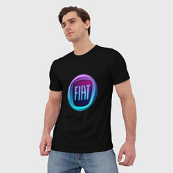 Футболка мужская FIAT logo neon, цвет: 3D-принт — фото 2