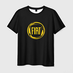 Футболка мужская FIAT logo yelow, цвет: 3D-принт