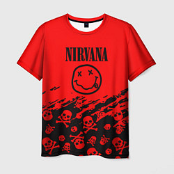Футболка мужская Nirvana rock skull, цвет: 3D-принт
