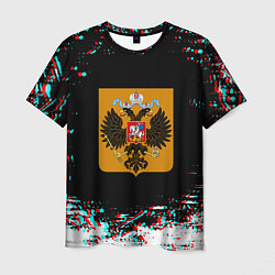 Футболка мужская Российская империя герб глитч, цвет: 3D-принт