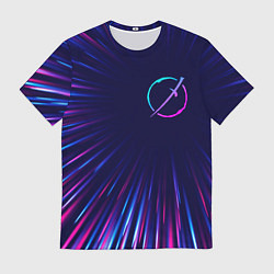 Мужская футболка Akame ga Kill neon blast lines