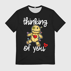 Мужская футболка Думаю о тебе - кукла вуду
