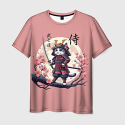 Футболка мужская Kitten samurai - bushido ai art, цвет: 3D-принт