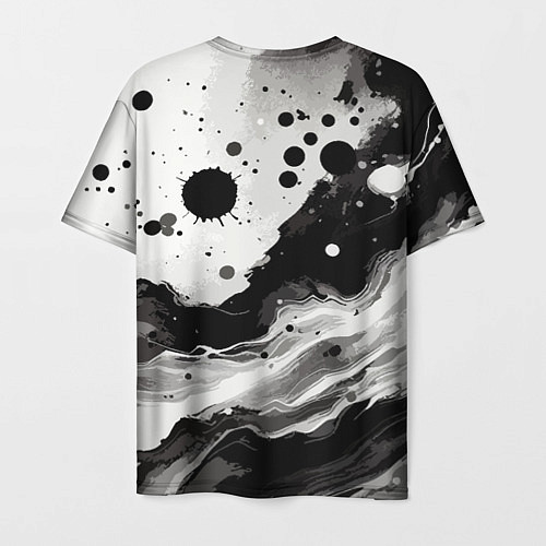 Мужская футболка Чёрно-белая абстракция - кляксы / 3D-принт – фото 2