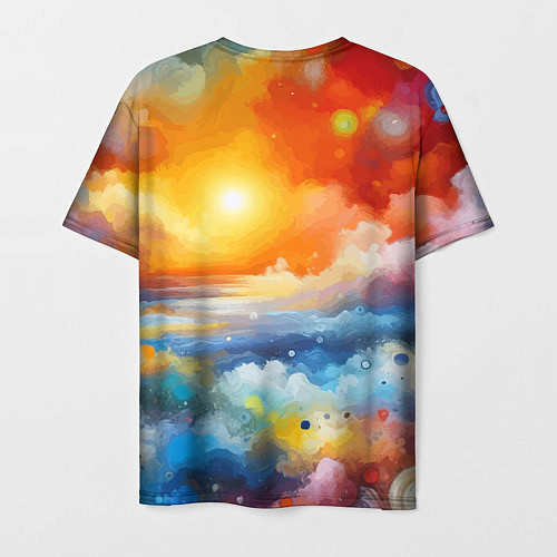 Мужская футболка Закат солнца - разноцветные облака / 3D-принт – фото 2