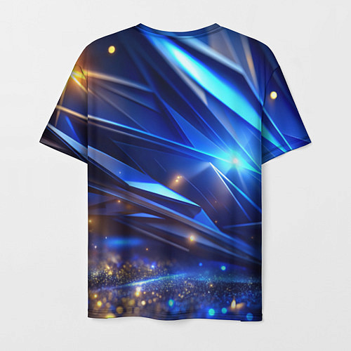 Мужская футболка Синие плиты и блестки абстракции / 3D-принт – фото 2