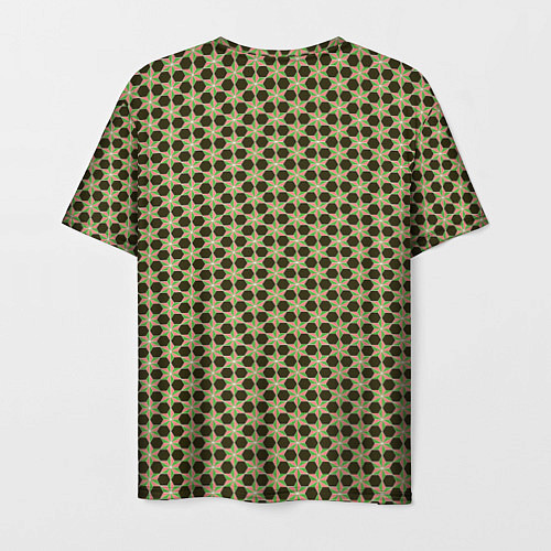 Мужская футболка Паттерн сетчатый с черными шестигранниками / 3D-принт – фото 2