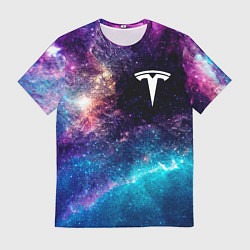 Мужская футболка Tesla space auto