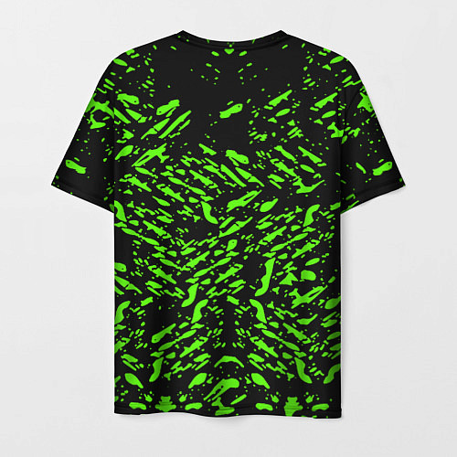 Мужская футболка Razer краски зелёные / 3D-принт – фото 2