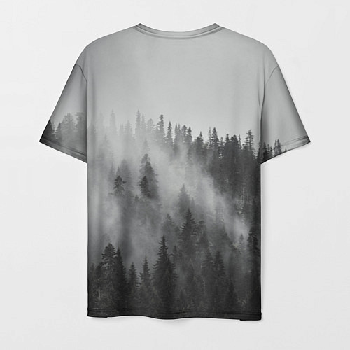 Мужская футболка Славянский символ - оберег и лес в тумане / 3D-принт – фото 2