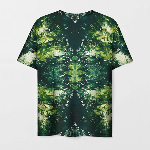 Мужская футболка Калейдоскоп зеленая абстракция / 3D-принт – фото 2