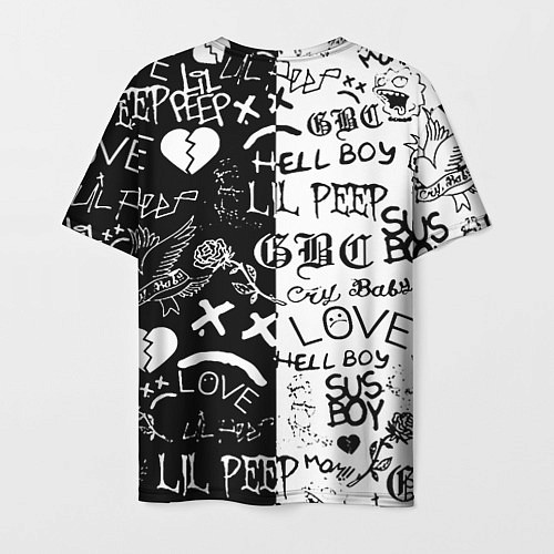Мужская футболка Lii Peep pattern rap / 3D-принт – фото 2