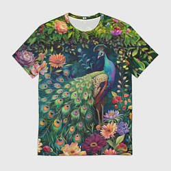 Футболка мужская Павлин в саду, цвет: 3D-принт