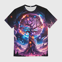 Футболка мужская Дерево жизни в космосе, цвет: 3D-принт