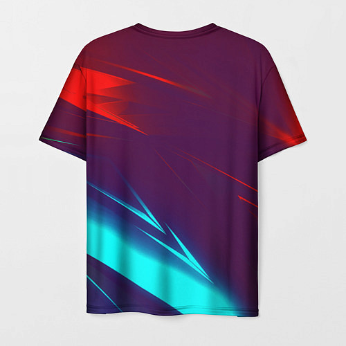 Мужская футболка Samurai geometry stripes neon / 3D-принт – фото 2