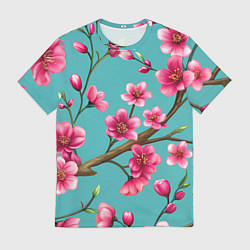 Мужская футболка Ветка розовой сакуры