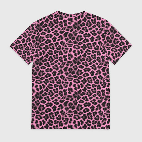 Мужская футболка Шкура леопарда в черно розовую текстуру / 3D-принт – фото 2