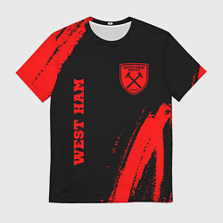 Мужская футболка West Ham - red gradient вертикально