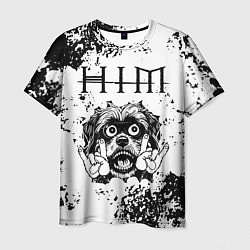 Футболка мужская HIM - рок пес, цвет: 3D-принт