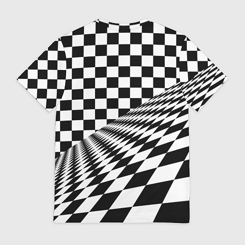 Мужская футболка Шахматная психоделика иллюзия / 3D-принт – фото 2