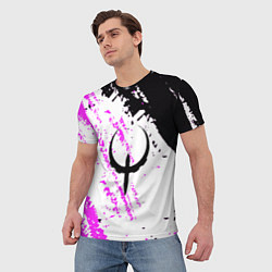 Футболка мужская Quake краски неон, цвет: 3D-принт — фото 2