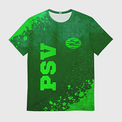 Мужская футболка PSV - green gradient вертикально