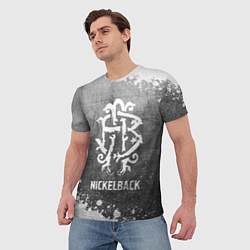 Футболка мужская Nickelback - grey gradient, цвет: 3D-принт — фото 2