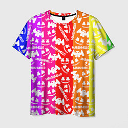 Футболка мужская Marshmello rainbow, цвет: 3D-принт