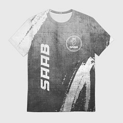 Футболка мужская Saab - grey gradient вертикально, цвет: 3D-принт