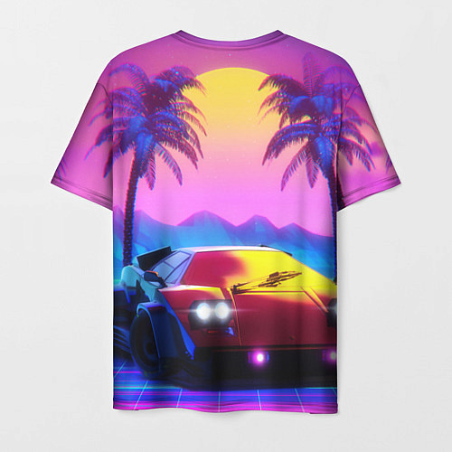 Мужская футболка Vice city retro wave Lambo / 3D-принт – фото 2