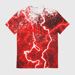 Мужская футболка Dead by daylight молнии в красках