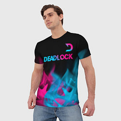 Футболка мужская Deadlock - neon gradient посередине, цвет: 3D-принт — фото 2