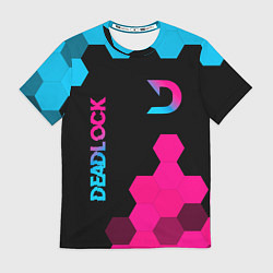 Футболка мужская Deadlock - neon gradient вертикально, цвет: 3D-принт