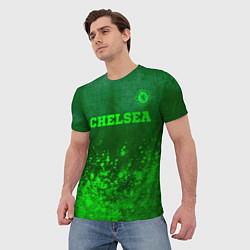 Футболка мужская Chelsea - green gradient посередине, цвет: 3D-принт — фото 2