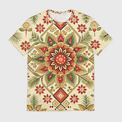 Мужская футболка Стиль советского ковра узоры и орнамент